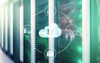 CLoud server and computing, data storage and processing. Internet and technology concept.
